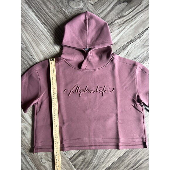 Alphalete Woman’s ELMTS Half Sleeve Crop Hoodie - Mauve , Size Small - Picture 5 of 8